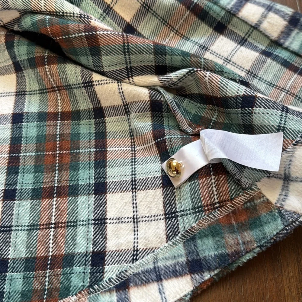 Size 7 to 8 Janie and Jack Plaid Ruffle Cape Poncho